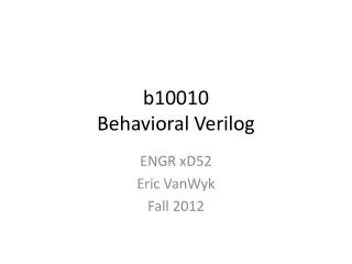 b10010 Behavioral Verilog