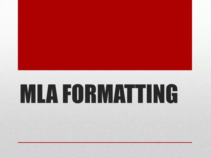 mla formatting