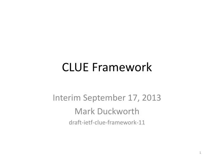 clue framework