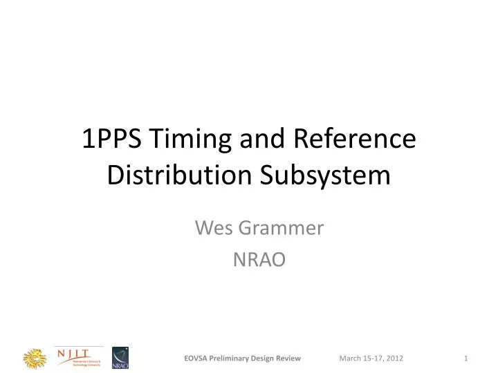 1pps timing and reference distribution subsystem