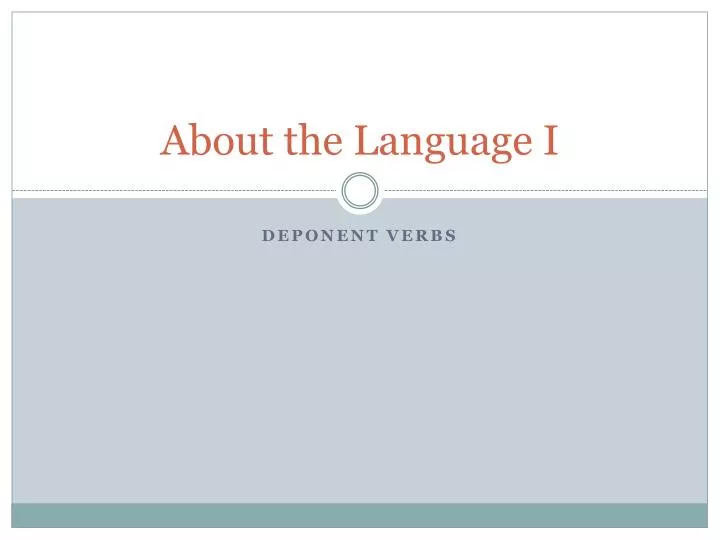 about the language i