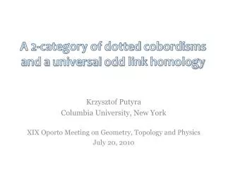 A 2-category of dotted cobordisms and a universal odd link homology