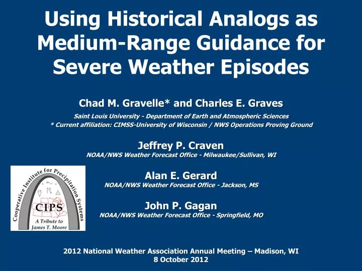 using historical analogs as medium range guidance for severe weather episodes