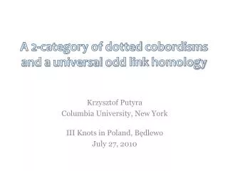 A 2-category of dotted cobordisms and a universal odd link homology