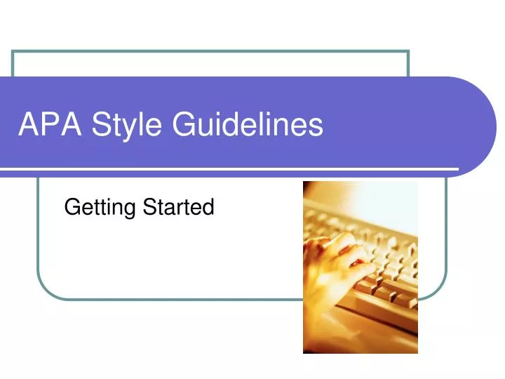 apa style guidelines