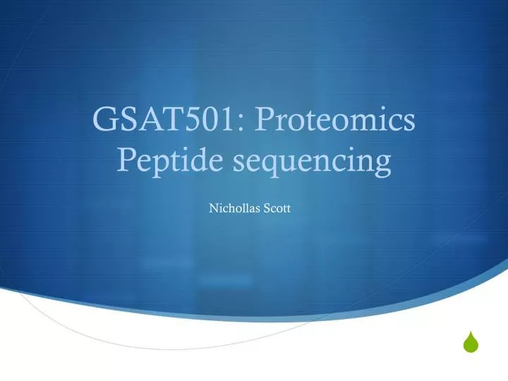gsat501 proteomics peptide sequencing