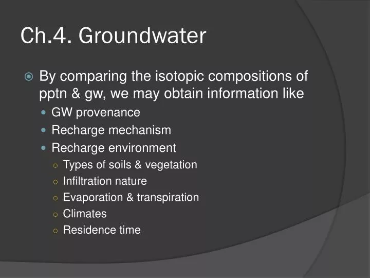 ch 4 groundwater