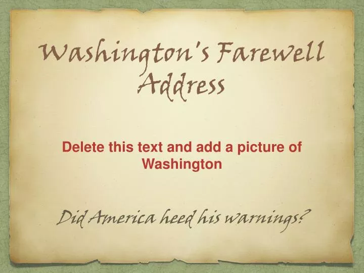 washington s farewell address