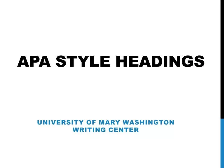 apa style headings