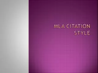 MLA Citation Style