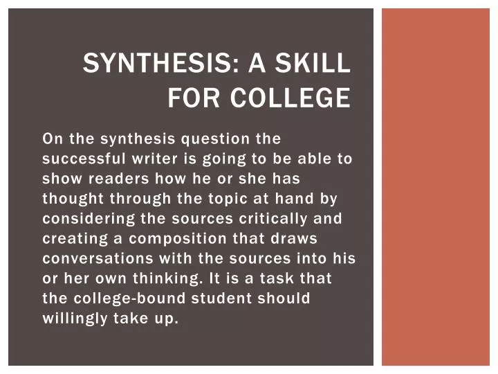 synthesis a skill for college