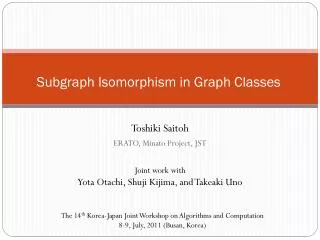 Subgraph Isomorphism in Graph Classes