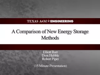 A Comparison of New Energy Storage Methods