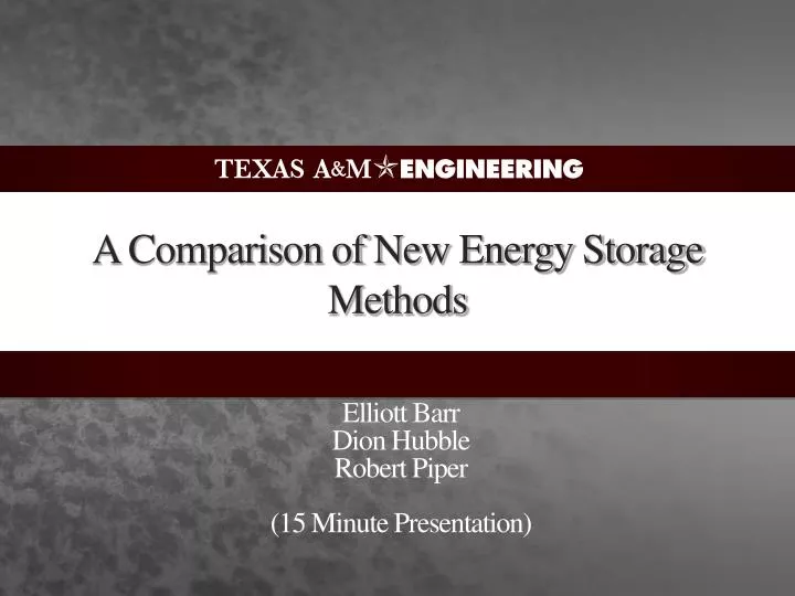 a comparison of new energy storage methods