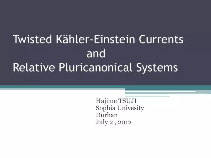 twisted k hler einstein c urrents and relative pluricanonical systems