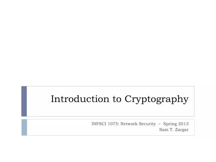 introduction to cryptography