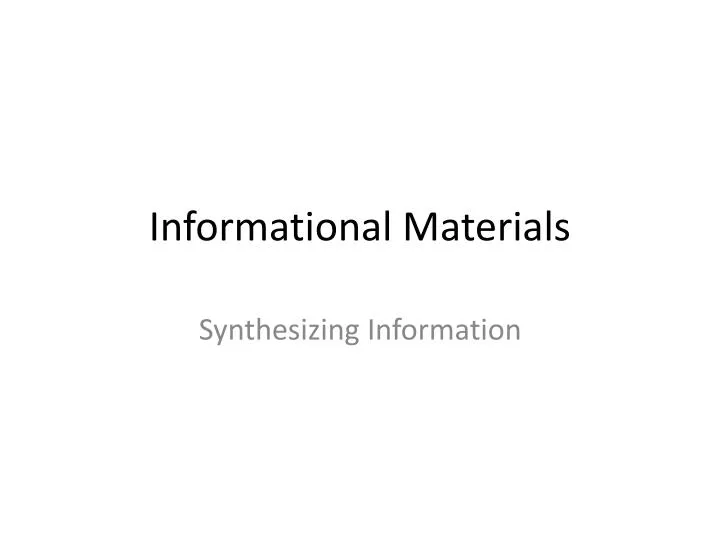 informational materials