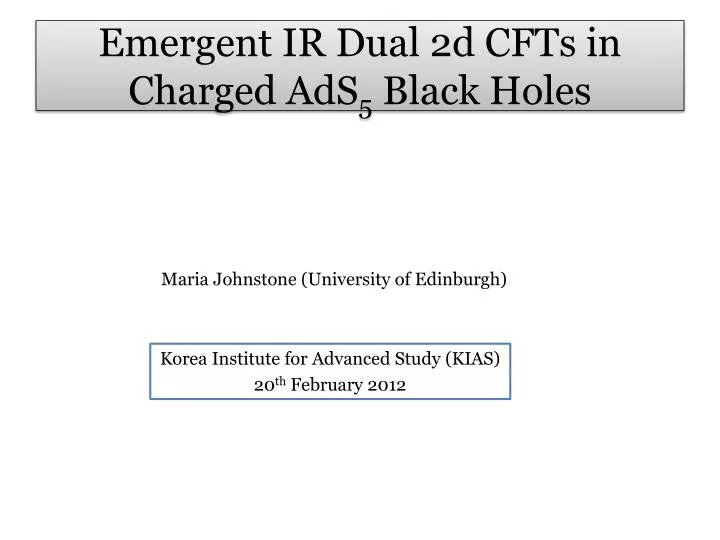 emergent ir d ual 2d cfts in charged ads 5 black h oles