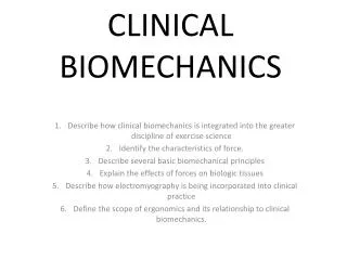 CLINICAL BIOMECHANICS