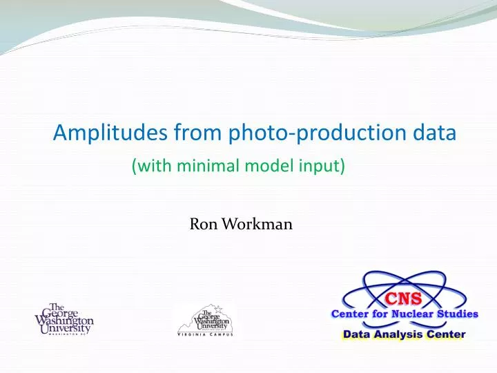 amplitudes from photo production d ata with minimal model input