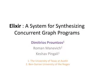 Elixir : A System for Synthesizing Concurrent Graph Programs