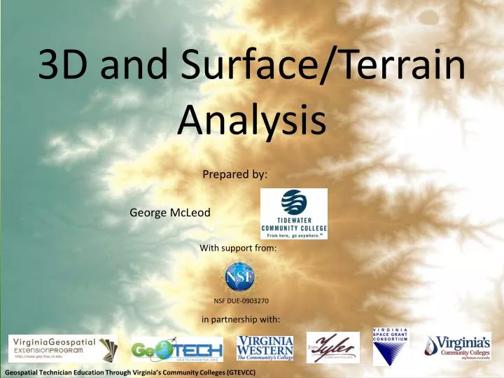 3d and surface terrain analysis