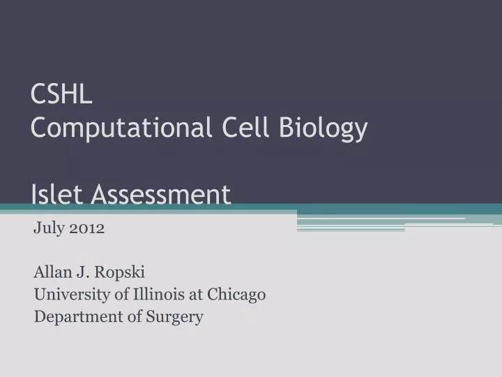 cshl computational cell biology islet assessment