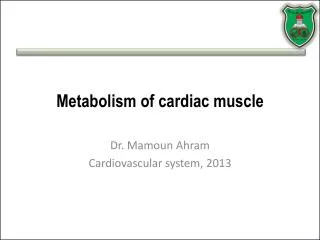 Metabolism of cardiac muscle