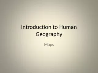 Introduction to Human Geography