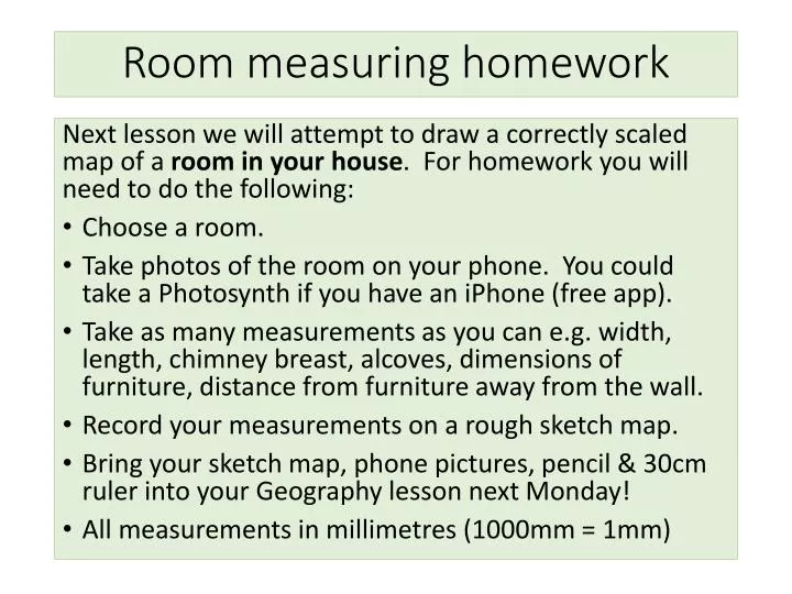 room measuring homework