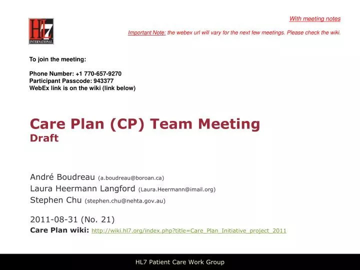 care plan cp team meeting draft