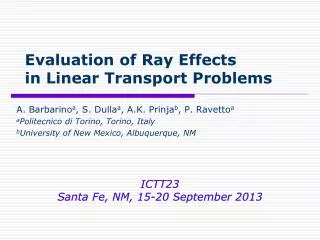 Evaluation of Ray Effects in Linear Transport Problems