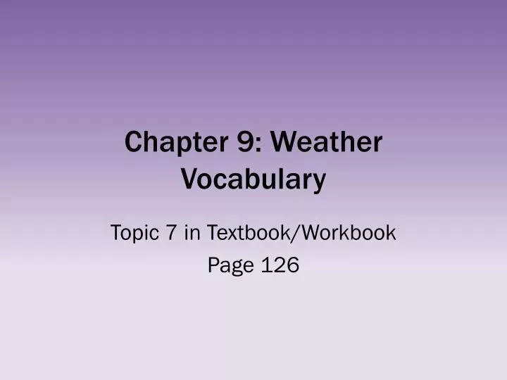 chapter 9 weather vocabulary