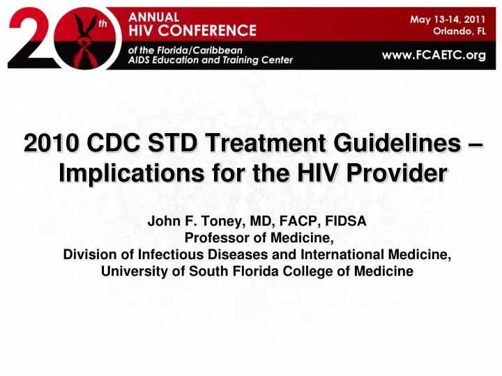 2010 cdc std treatment guidelines implications for the hiv provider