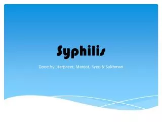 Syphilis