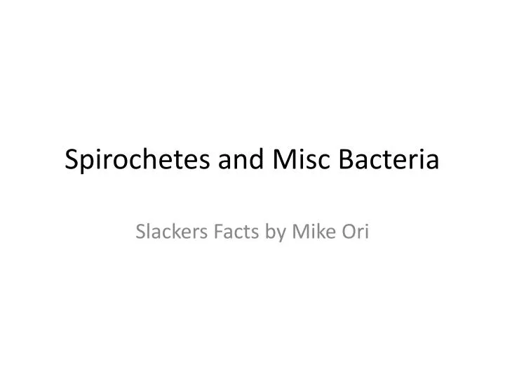 spirochetes and misc bacteria