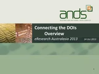 Connecting the DOIs 	Overview