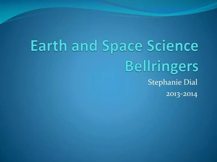earth and space science bellringers