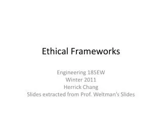 Ethical Frameworks