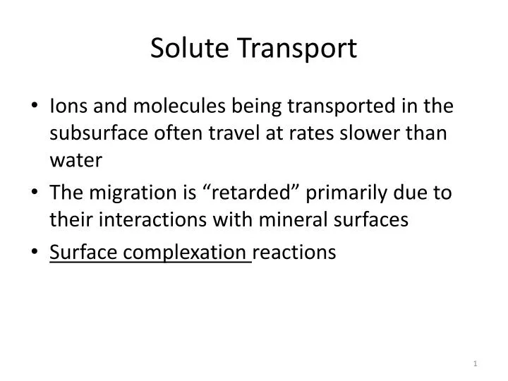 solute transport