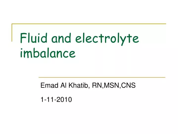 fluid and electrolyte imbalance