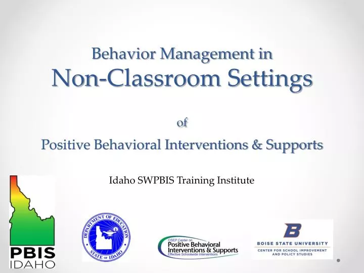behavior management in non classroom settings of positive behavioral interventions supports