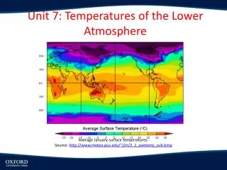 Unit 7: Temperatures of the Lower Atmosphere