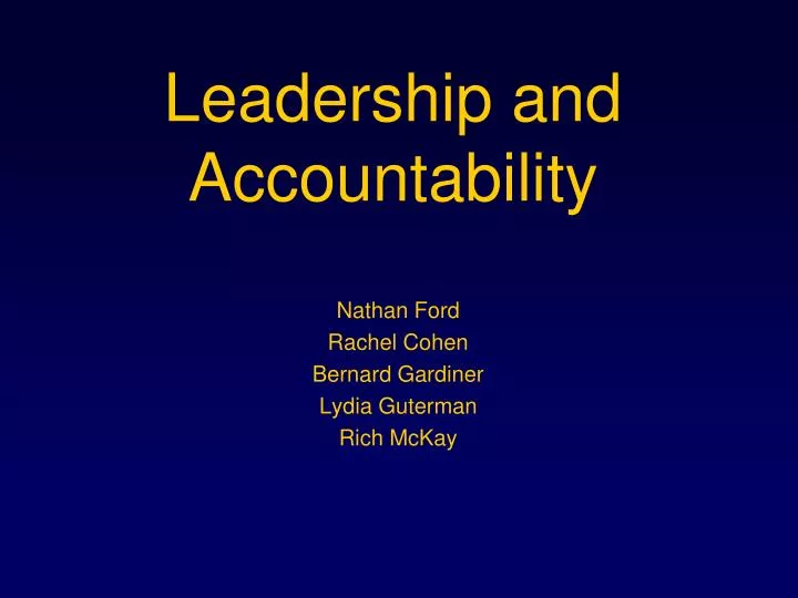 leadership and accountability