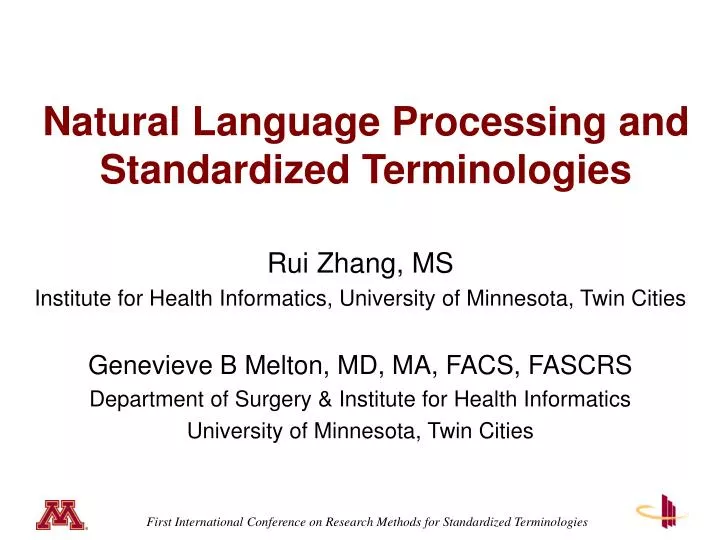 natural language processing and standardized terminologies