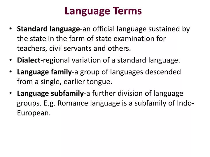 language terms