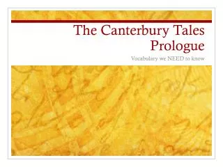 The Canterbury Tales Prologue