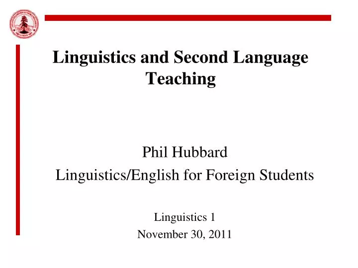 linguistics and second language teaching