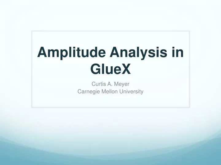 amplitude analysis in gluex