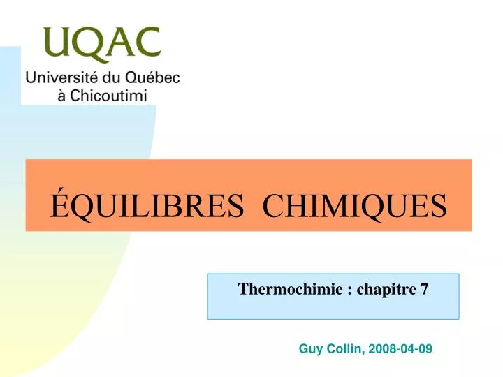 quilibres chimiques